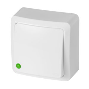 Вимикач 1кл ELECTRO-PLAST BERG білий колір IP20 накладний
