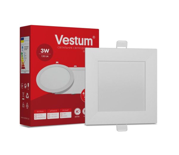 Світильник LED врізний квадратний Vestum 3W 4000K 220V