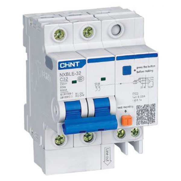 Диференційний автоматичний вимикач NXBLE-32 6kA 1P+N 0.03A C20A
