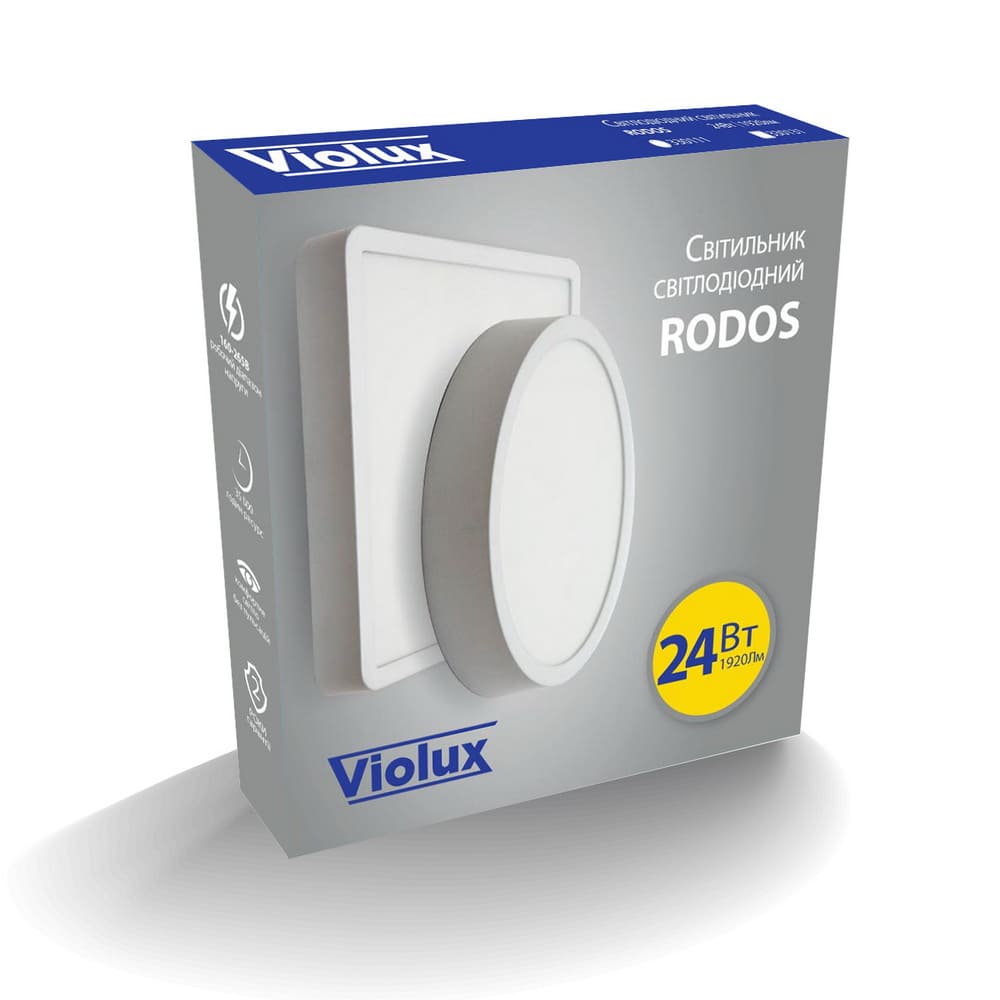 LED світильник НББ RODOS білий VIOLUX круг 24W 5000K IP20 фото 2