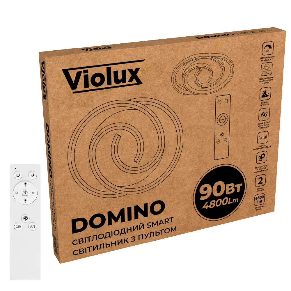 LED світильник smart DOMINO VIOLUX круг 90W 3000-4000-5000K IP20 білий фото 4