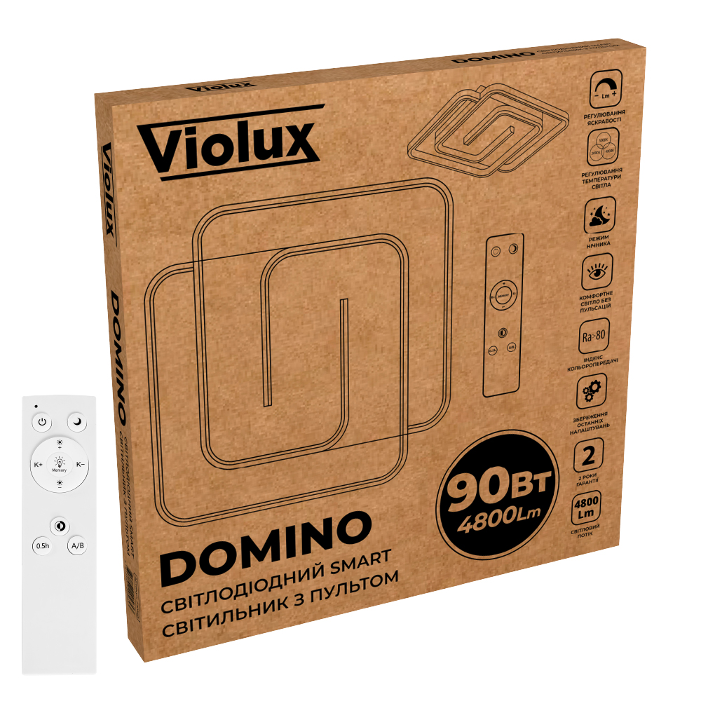 LED світильник smart DOMINO VIOLUX квадрат 90W 3000-4000-5000K IP20 білий фото 4