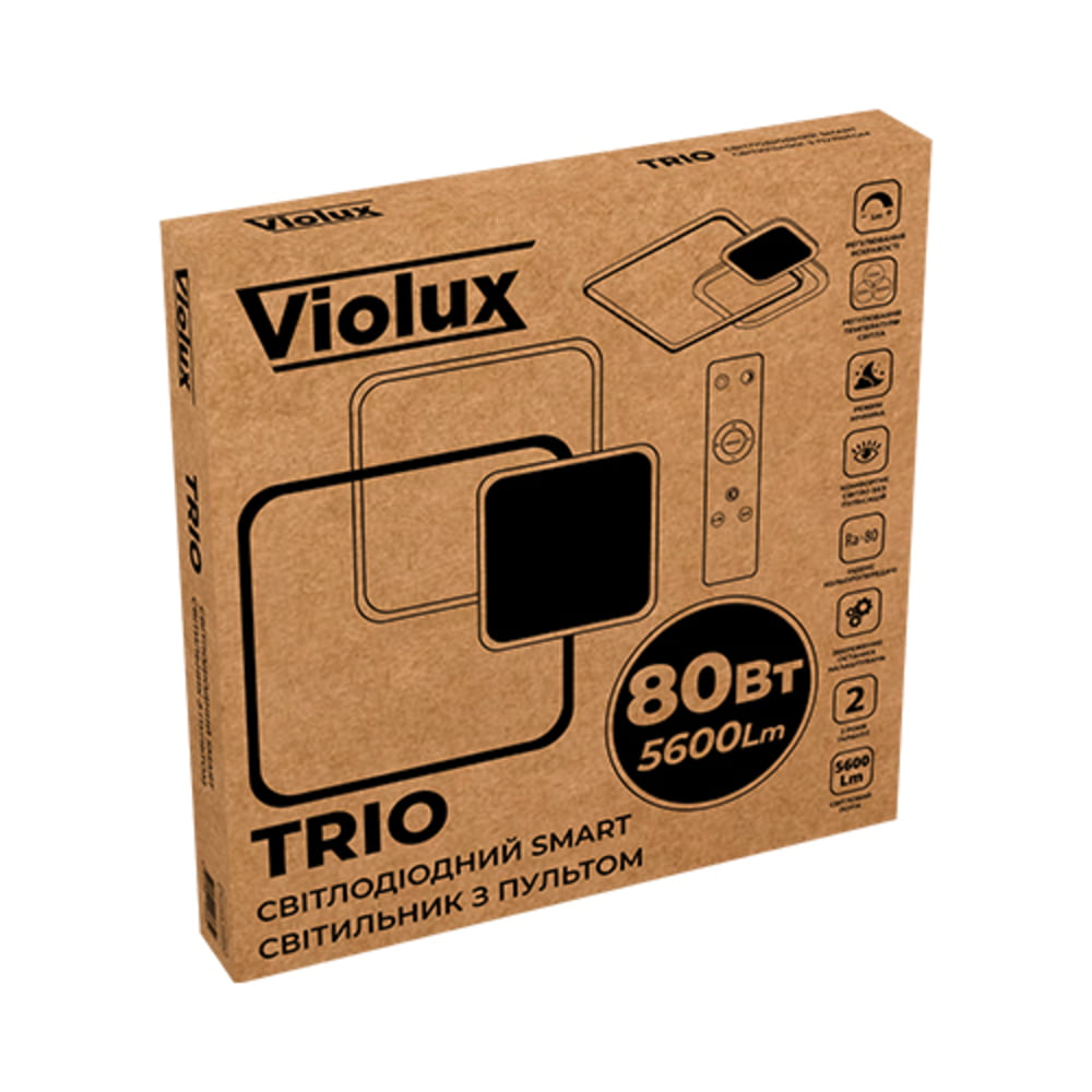 LED світильник smart TRIO VIOLUX квадрат 80W 3000-5000K IP20 фото 5