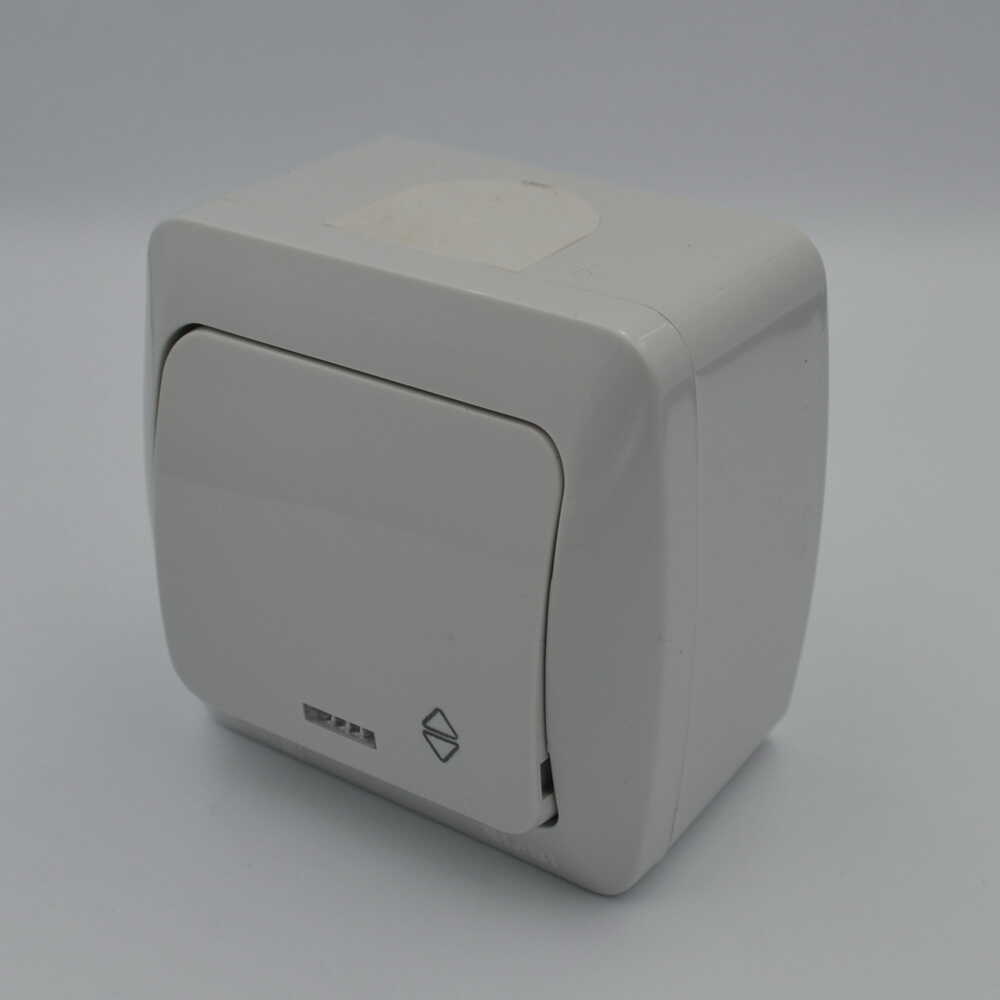 Вимикач EVA світло-сірий 1кл накладний прохідний з підсвіткою IP54 фото 3