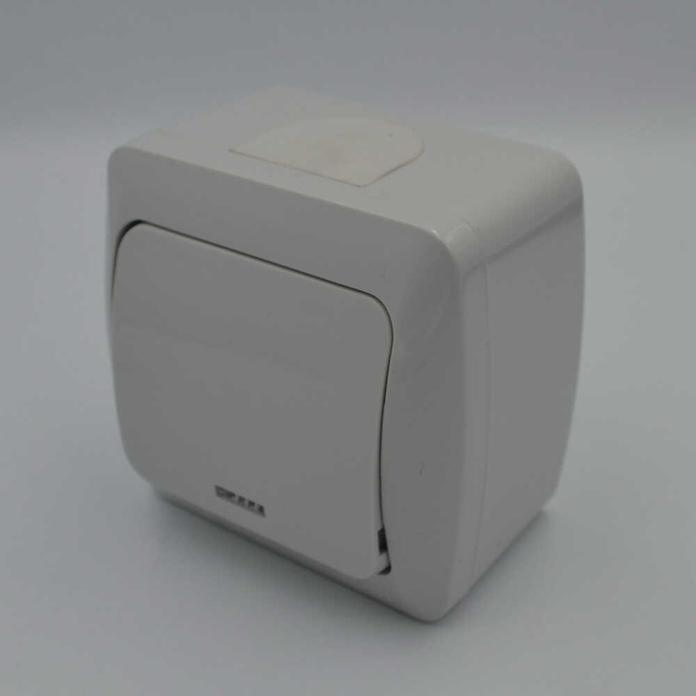 Вимикач EVA світло-сірий 1кл накладний з підсвіткою IP54 фото 2