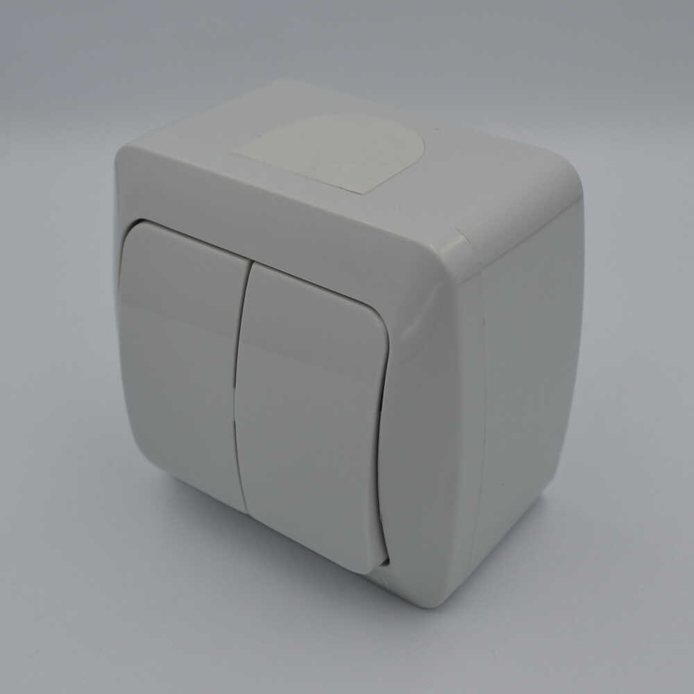 Вимикач EVA світло-сірий 2кл накладний IP54 фото 3