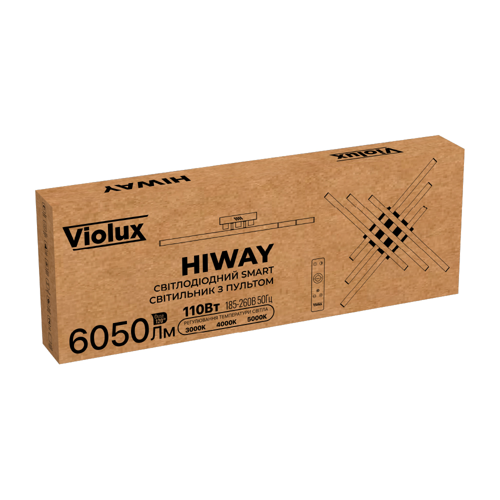 LED світильник smart HIWAY VIOLUX квадрат 110W 3000-4000-5000K IP20 білий фото 2