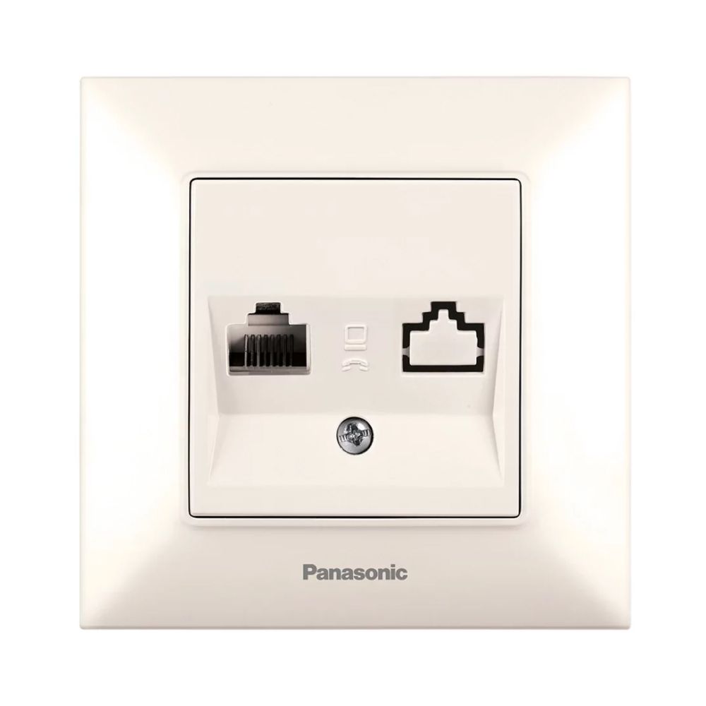 Розетка комп’ютерна Panasonic Arkedia Slim кремова RJ45 CAT5e Розетка комп’ютерна Panasonic Arkedia Slim кремова RJ45 CAT5e