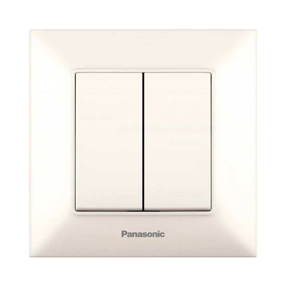 Вимикач Panasonic Arkedia Slim 2-клавішний кремовий Вимикач Panasonic Arkedia Slim 2-клавішний кремовий