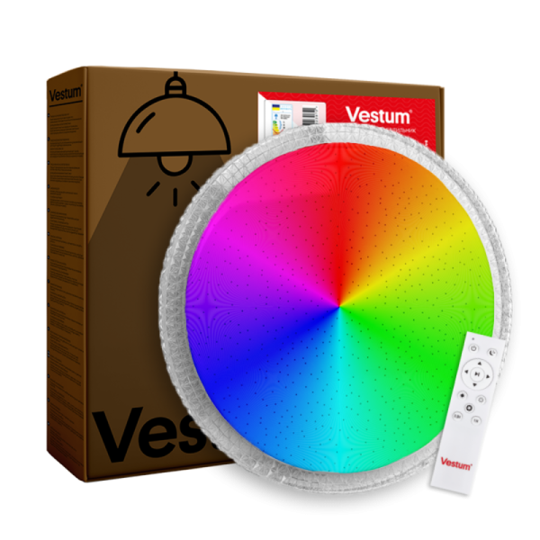 Світильник LED Vestum CRYSTAL зоряне небо 76W 495*60мм 3000-6500K з ДК