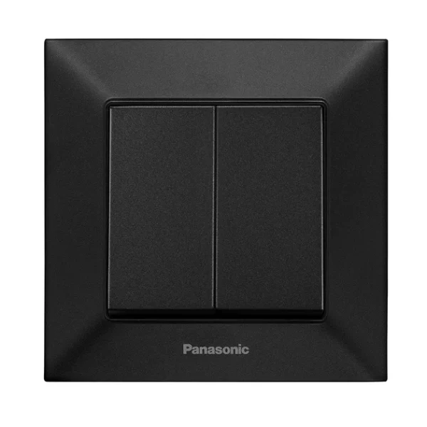 Вимикач Panasonic Arkedia Slim 2-клавішний чорний