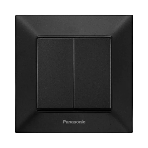 Вимикач Panasonic Arkedia Slim 2-клавішний прохідний чорний