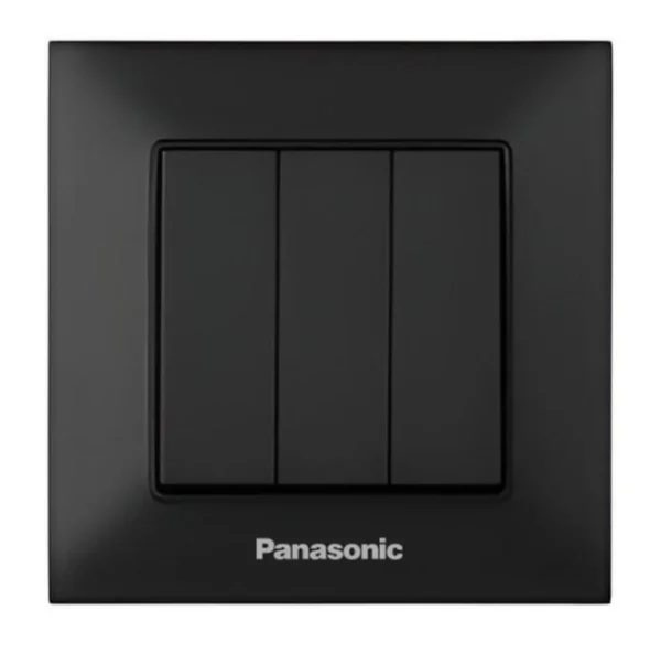 Вимикач Panasonic Arkedia Slim 3-клавішний чорний