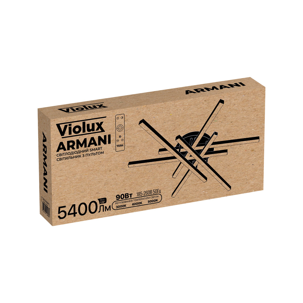 Світильник smart Violux ARMANI 90W 3000K-5000K 5400LM круг чорний 640мм фото 2