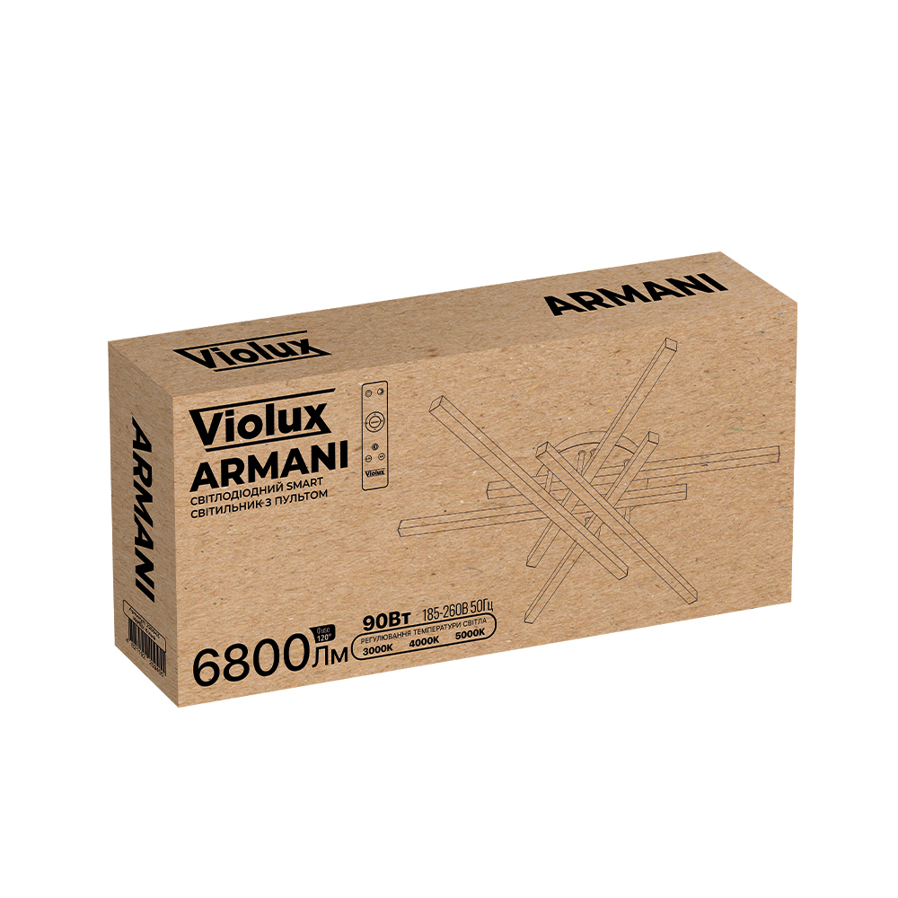 Світильник smart Violux ARMANI 90W 3000K-5000K 6800LM круг білий+ чорний 640мм фото 2 Світильник smart Violux ARMANI 90W 3000K-5000K 6800LM круг білий+ чорний 640мм фото 2